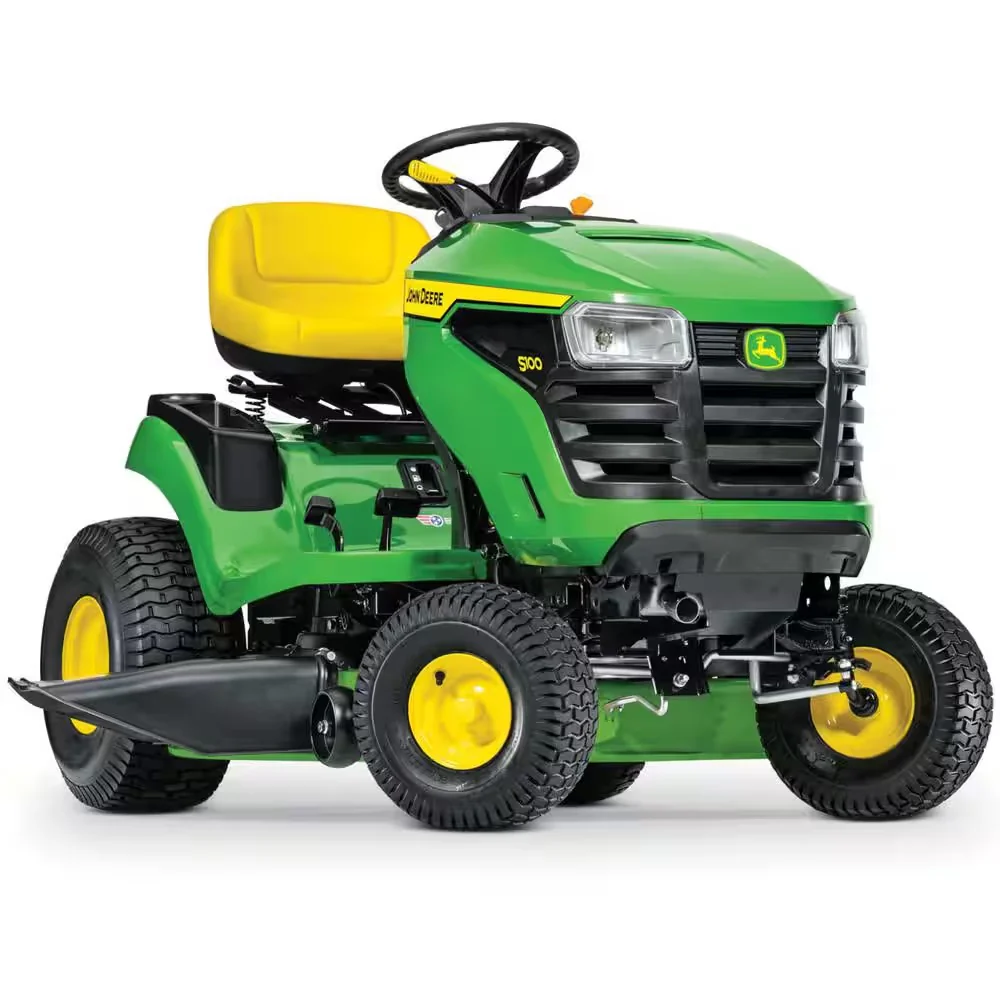 John Deere S100 ride-on lawnmower, 107 cm (42 inch) cutting width – 17.5 hp petrol hydrostatic drive