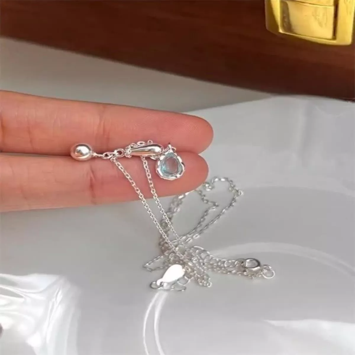 925 Sterling Silver Y-Shaped Drop Necklace