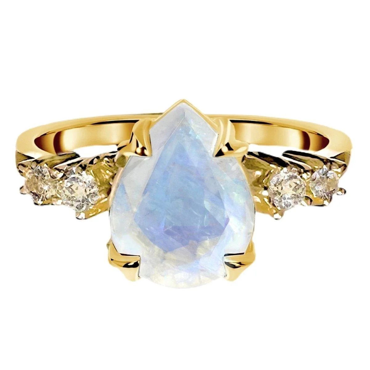 Gold Moonstone Ring- Laihas Mystical Gold Moonstone Promise Ring