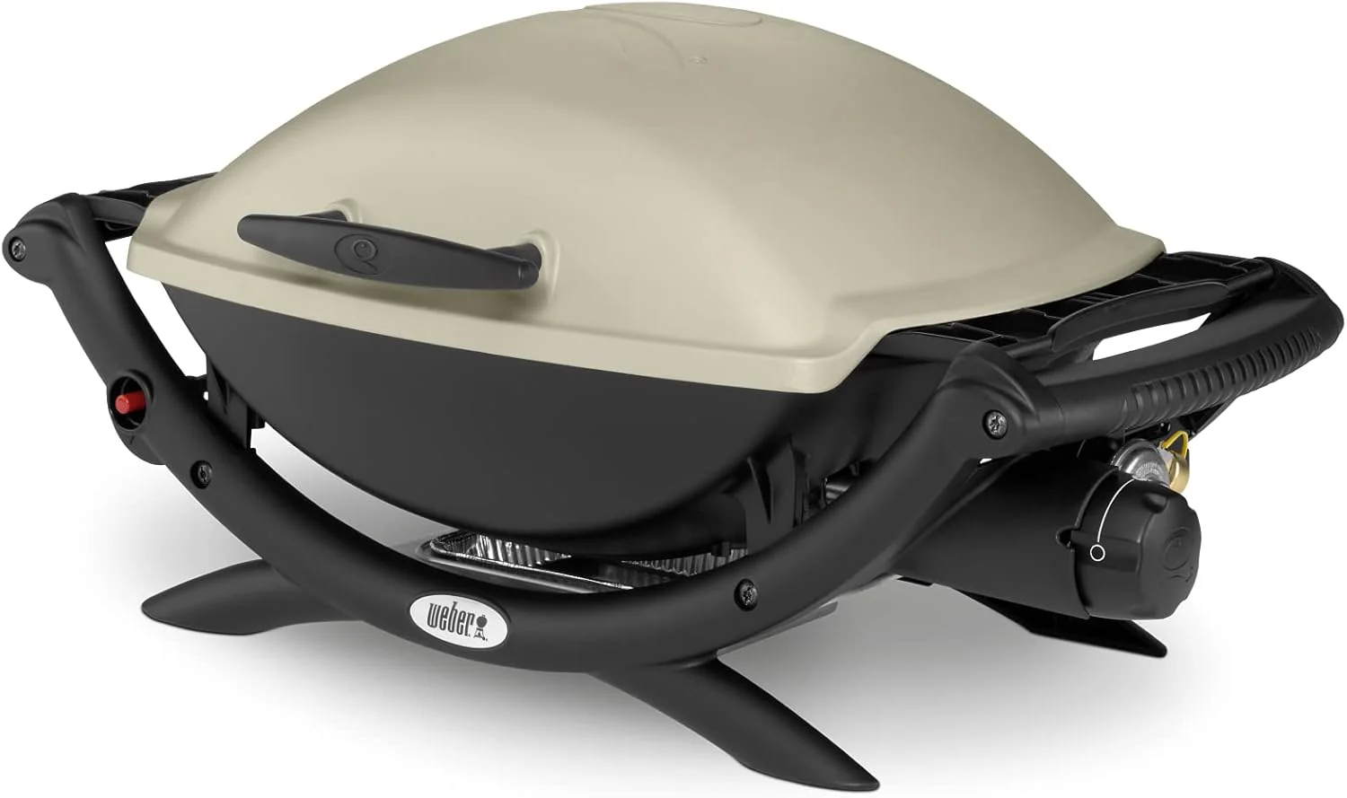 Weber Q2000 gázgrill, 54 x 39 cm grillezőfelület, hordozható BBQ grill, 1 égős, lehajtható oldalsó asztalokkal, 2 részes porcelán zománcozott öntöttvas grillrács - titán (53060079)