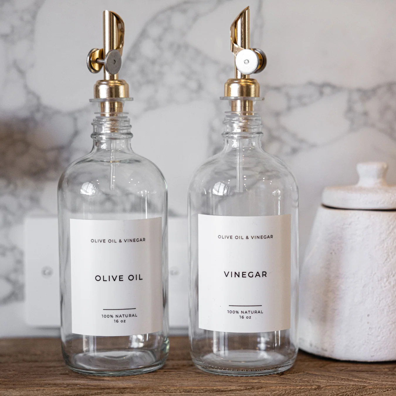 Clear Glass Olive Oil & Vinegar Bottles