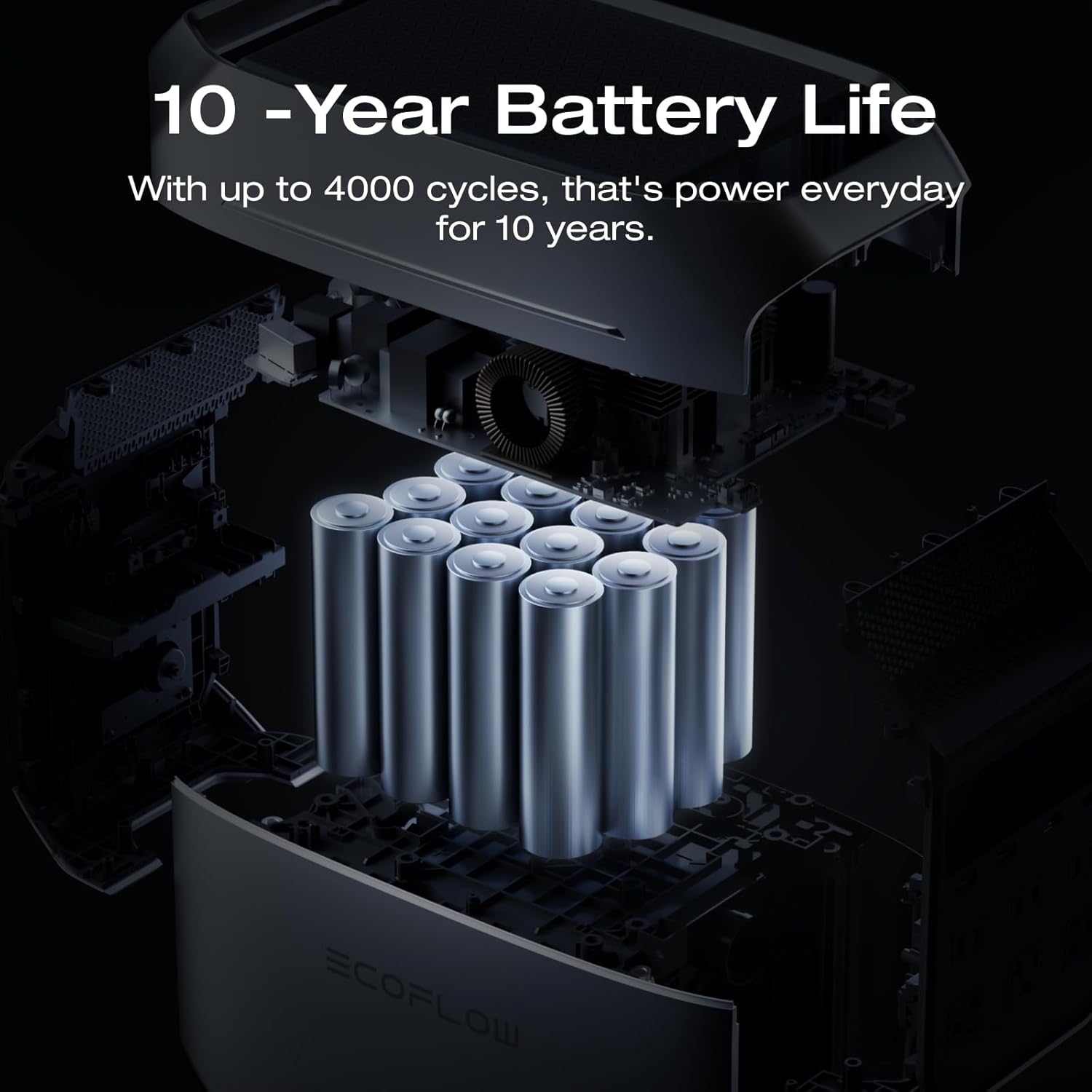 EF ECOFLOW Delta 3 Series Smart Extra Battery  1024Wh LiFePO4 Expansion Battery for Power Station Delta 2/Delta 3/Delta 3 Plus/Delta 3 1500