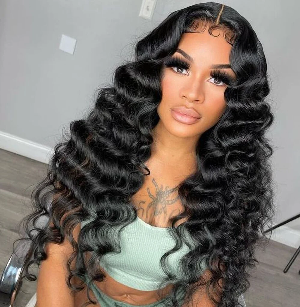 Cynosure Hair Loose Deep Wave 360 Invisible Lace Frontal Wigs With Baby Hair 220% Density