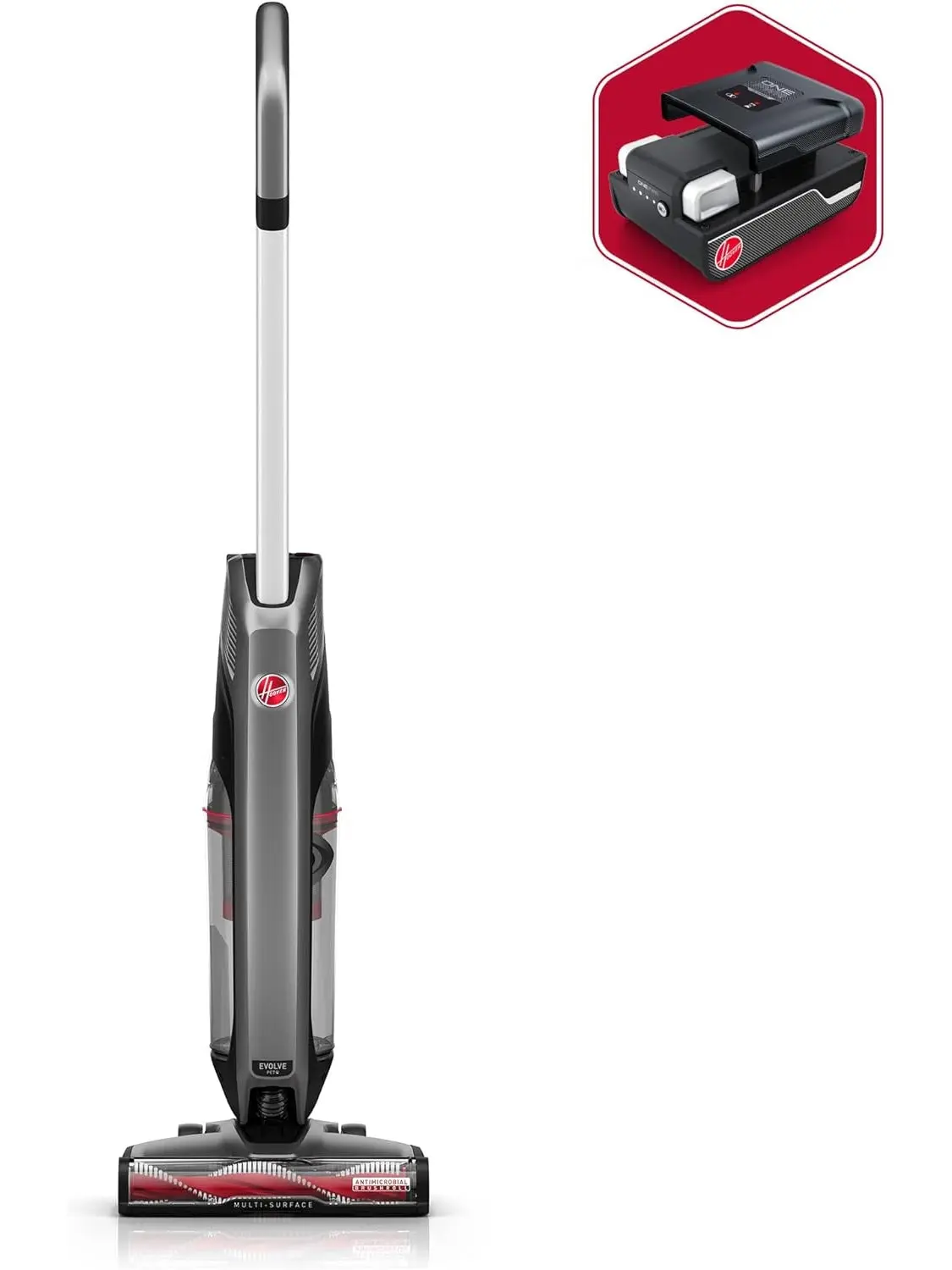Hoover ONEPWR Evolve Pet Cordless Small Upright Vacuum Cleaner Lightweight Stick Vac For Carpet and Hard Floor BH53422V Black