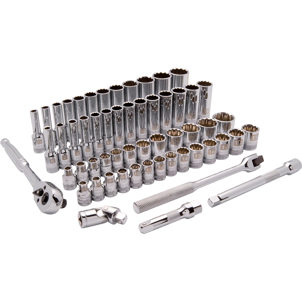 Dynamic D010013  ~  3/8 Inch Drive 57Pc 12 Point Std/Deep Sae/