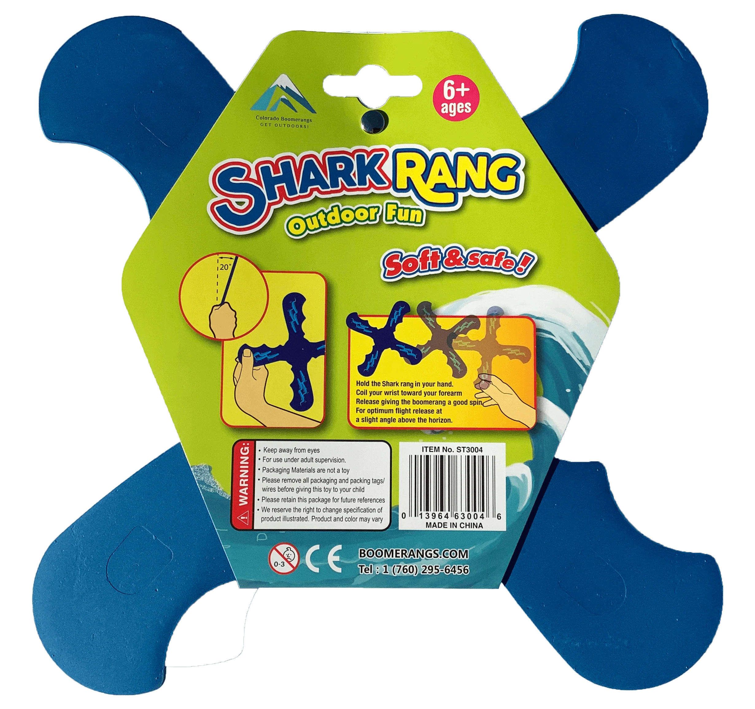 Shark Rang Boomerangs - Retail Boomerang Pack - Soft and Safe boomerangs for kids