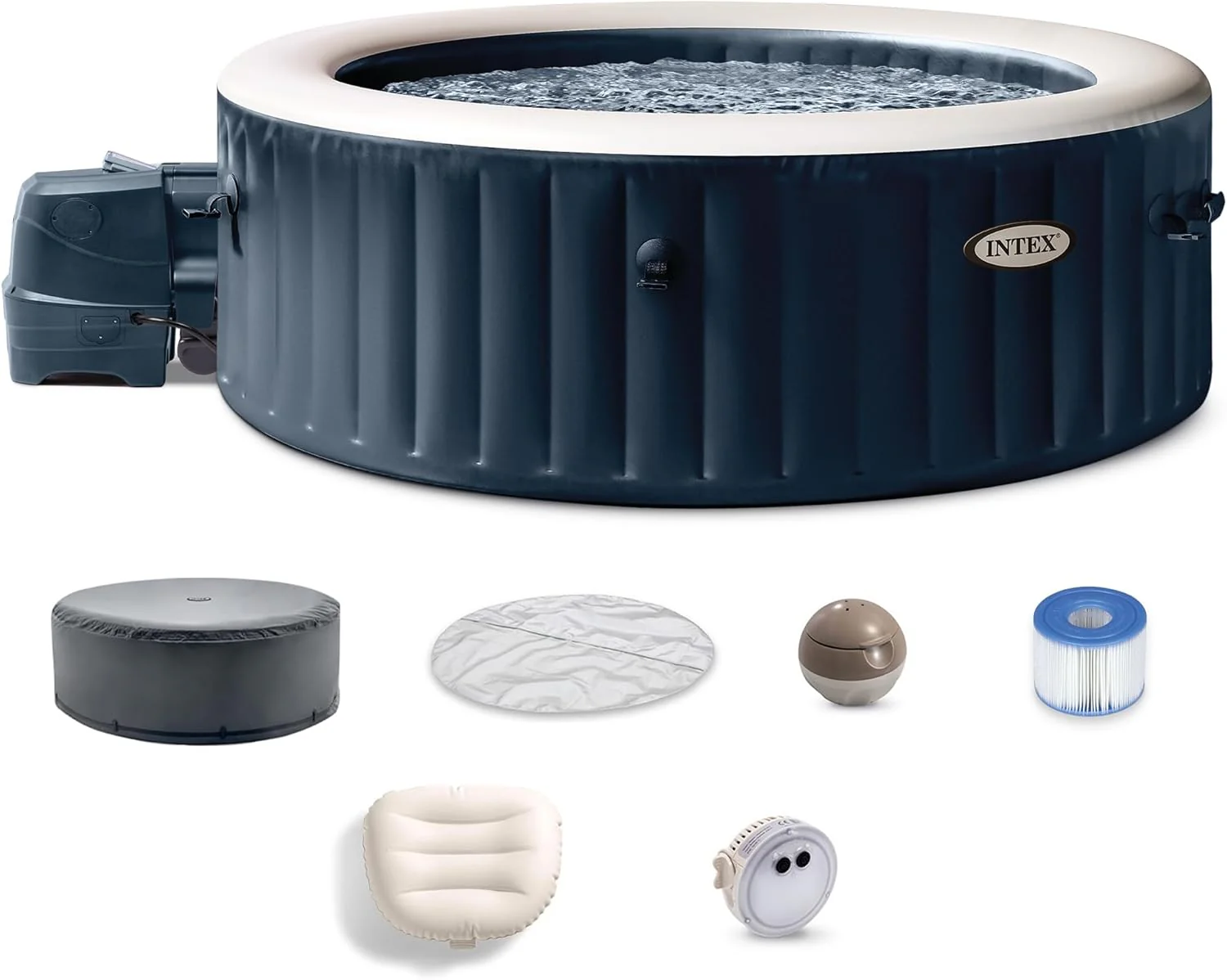 INTEX 28431EP PureSpa Plus Bubble Massage Inflatable Spa Set: Includes Energy