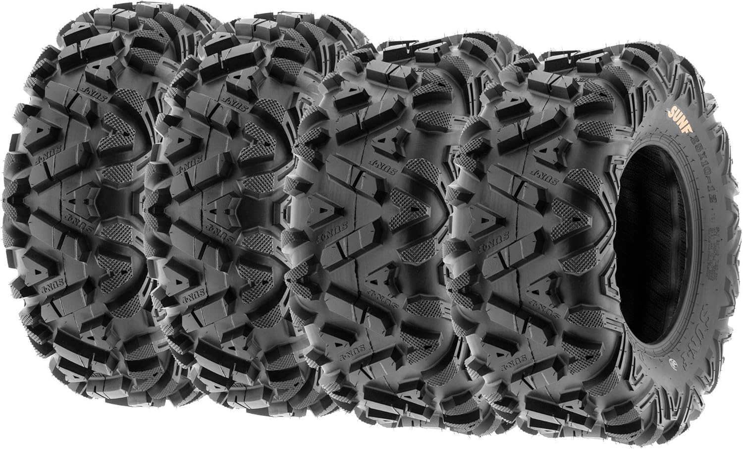 Set de 4 anvelope ATV UTV all-terrain 25x8-12 față și 25x10-12 spate, 6 PR, tubeless A033