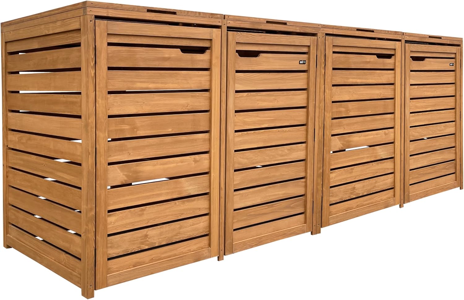 AXI Lex Mülltonnenbox Holz Braun | Mülltonnenverkleidung mit Deckel für 4 Tonnen - 240-960L | Müllbox/Aufbewahrungsbox für Mülltonnen