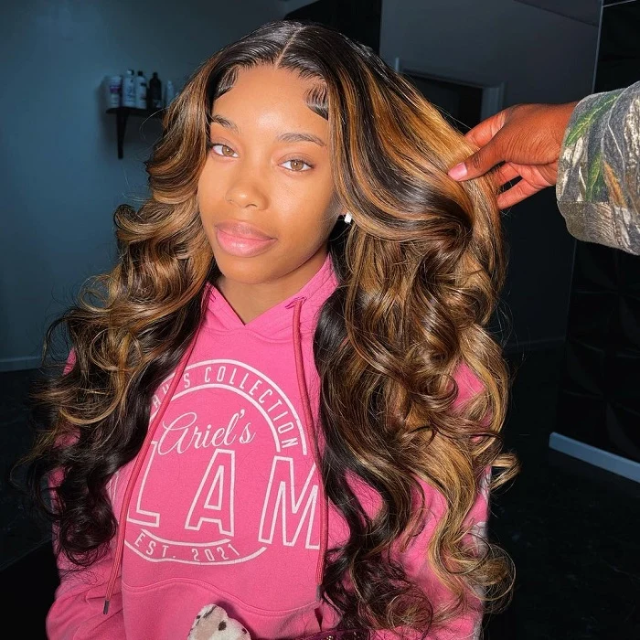 18 or 20 Inches Chic Colored Lace Closure Wig Pre Plucked Human Hair Wig For Black Women