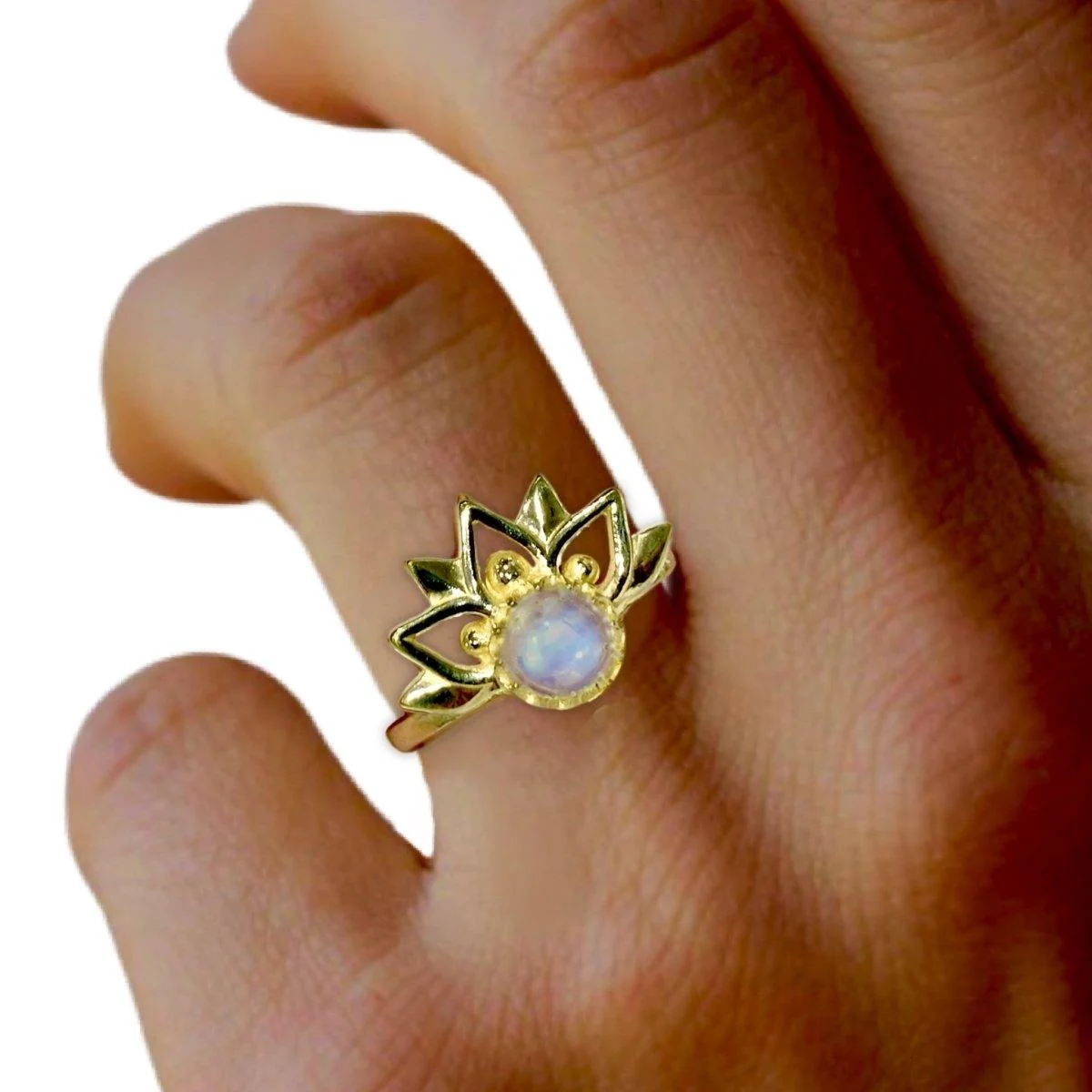 Laihas Boho Inflorescence Gold Moonstone Ring