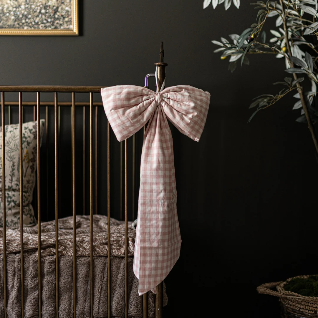 Pink Gingham Fabric Bows