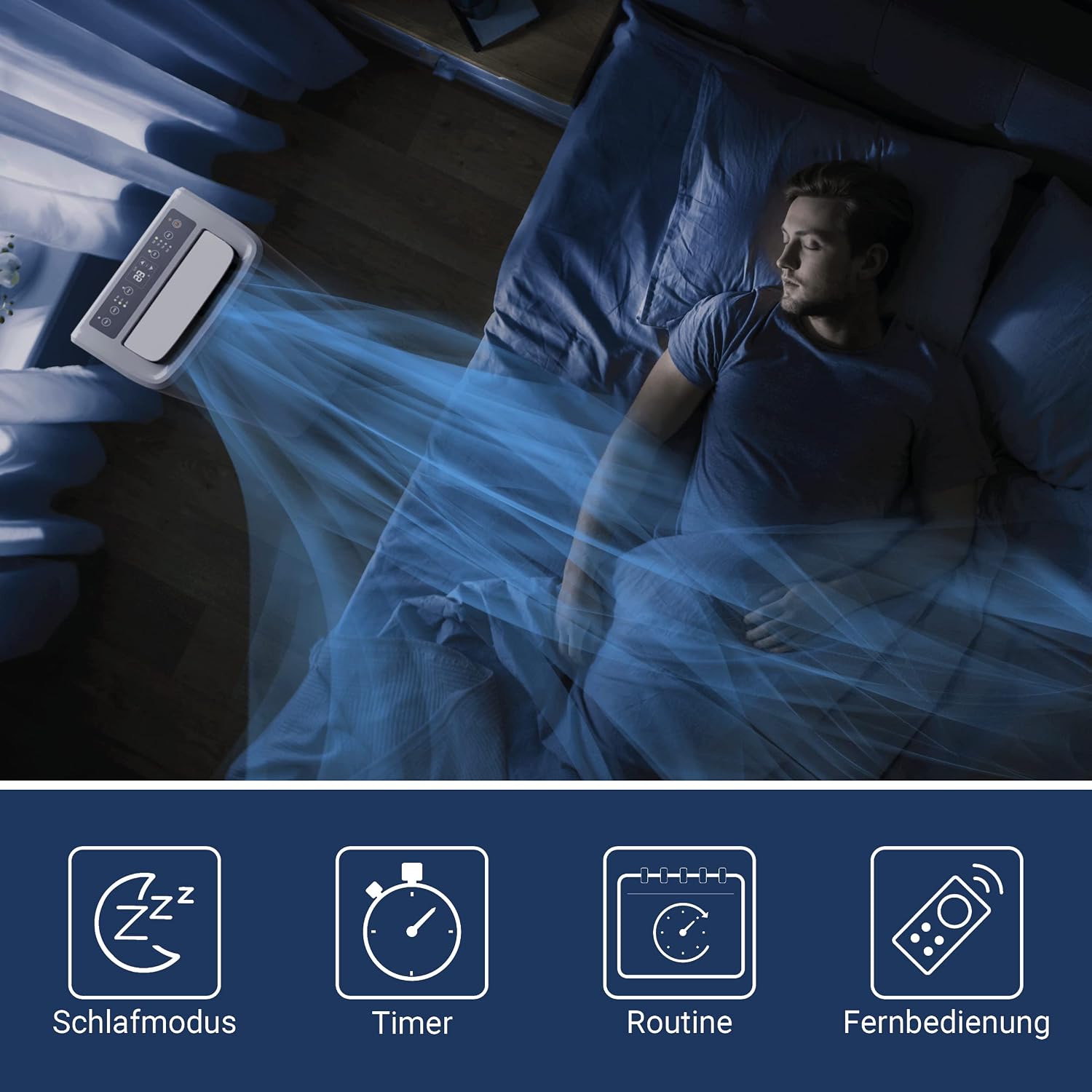 SUNTEC Mobiles Klimagerät Coolfixx 16000 BTU APP – Klimaanlage mobil und leise mit Smart App Steuerung – Entfeuchter für Räume bis 70 qm – Mobile Kühlung & Heizung für zuhause – 16.000 BTU