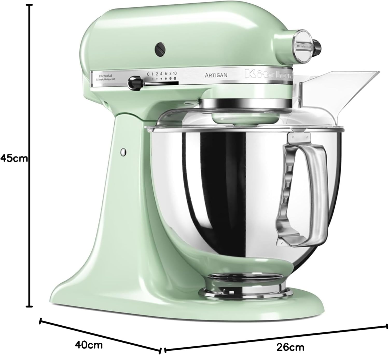 KitchenAid Küchenmaschine I Artisan I Kippbarem Food Processor I Teigknetmaschine mit 5 Zubehör | 2 Schüsseln aus Edelstahl | 4.8 L | Schwarz