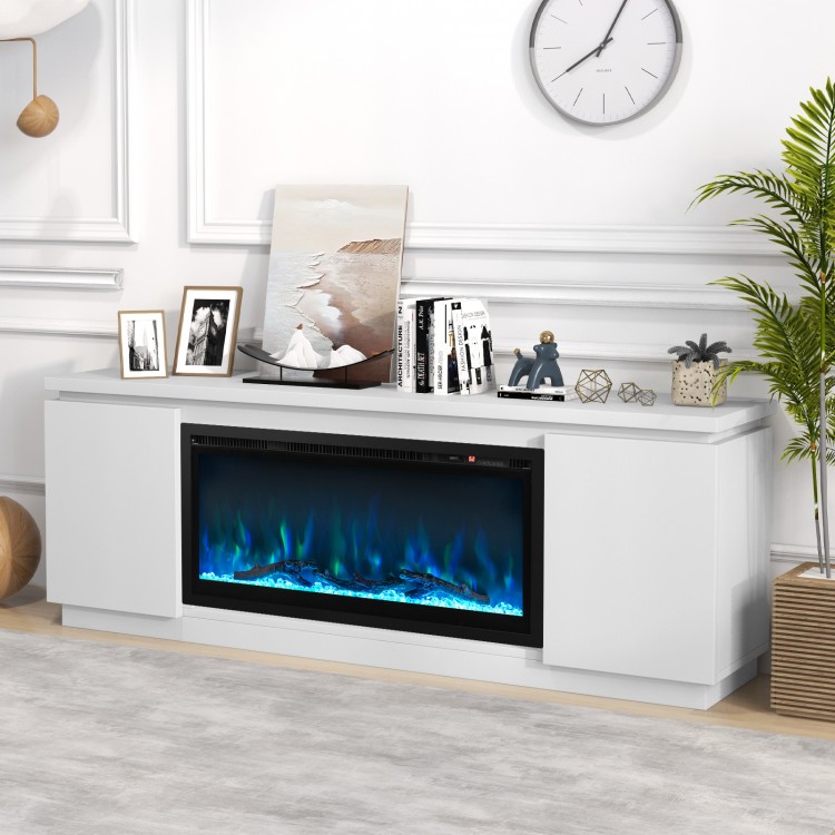 Fireplace TV Stand for TVs up to 80 Inch with 3 Adjustable Shelves