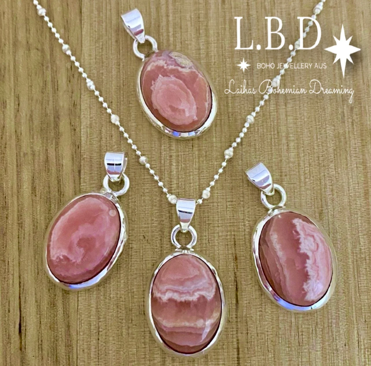 Laihas Classic Chic Oval Rhodochrosite Necklace