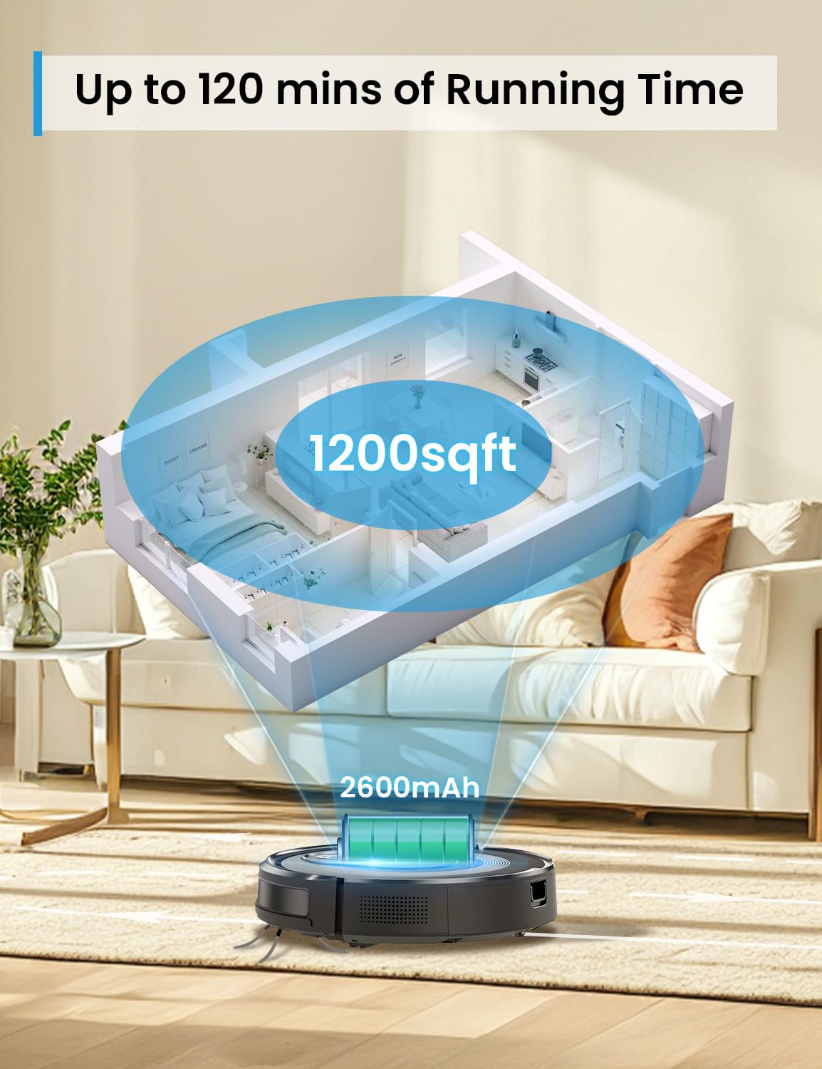 PSUK W7 Robot Vacuum and Mop Combo with Watertank