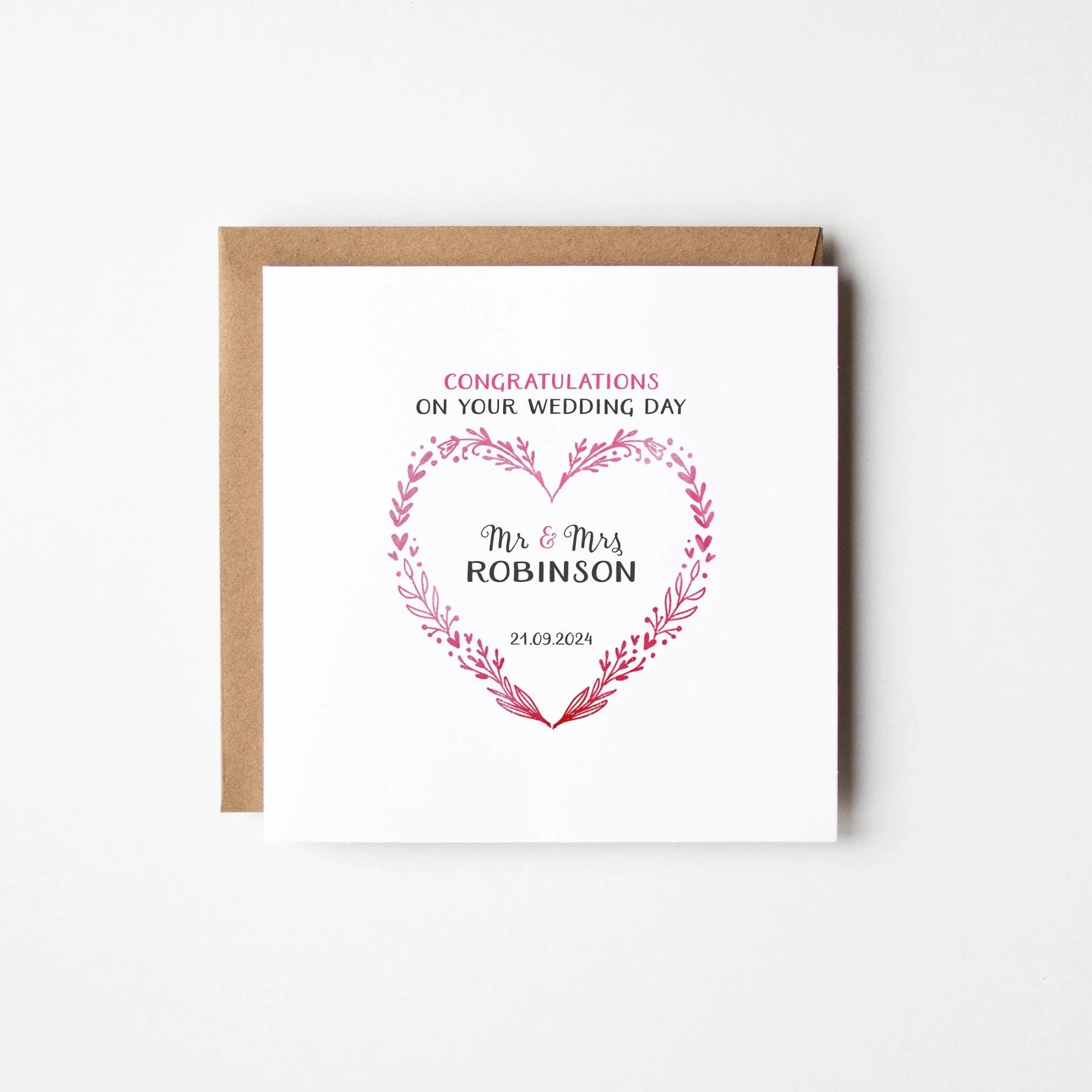 Personalised Wedding Card a?�� Mr & Mrs Card a?�� Congratulations Wedding Day Card a?��  Marriage Card