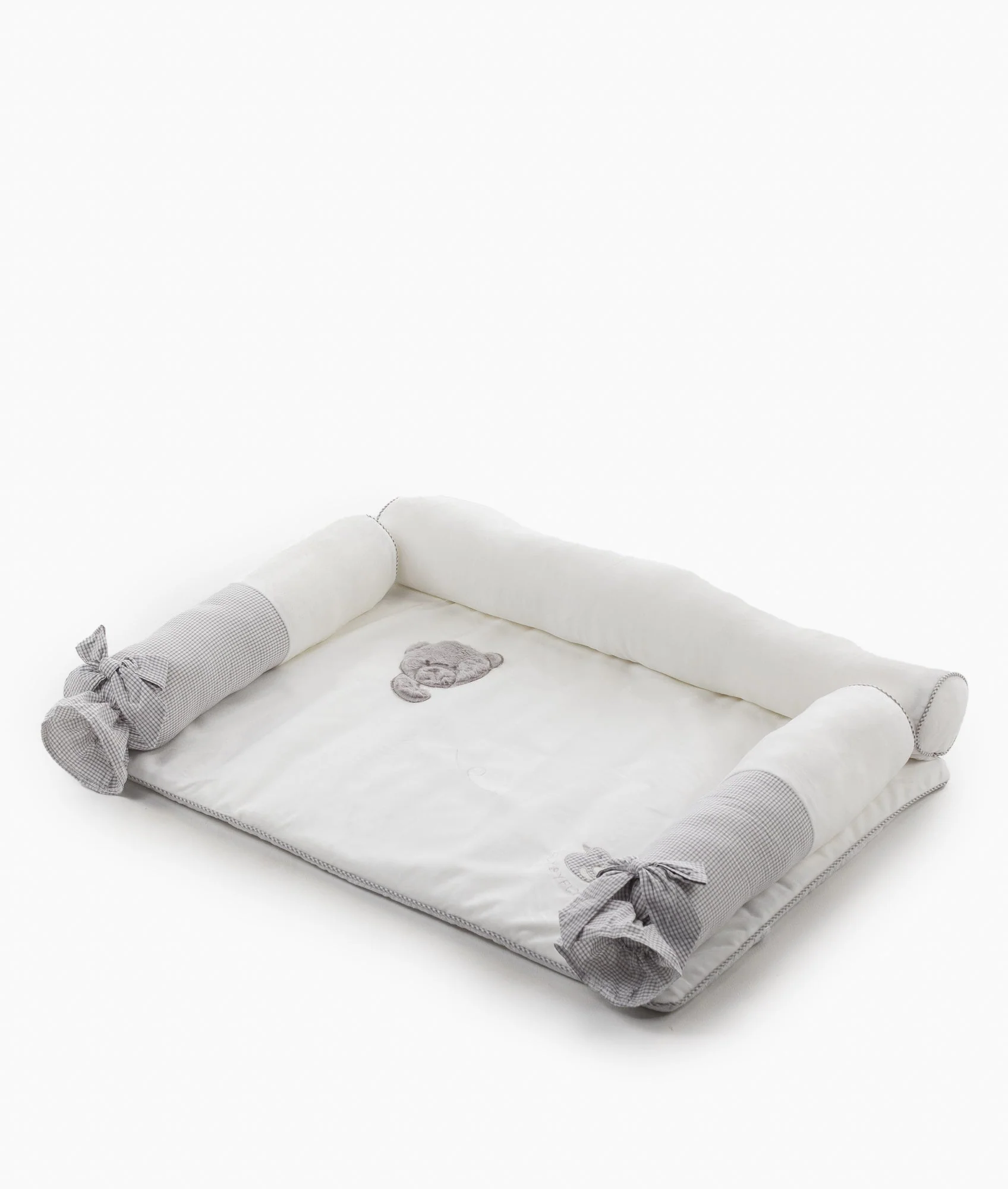 4pc Change Mat Set | White & Grey