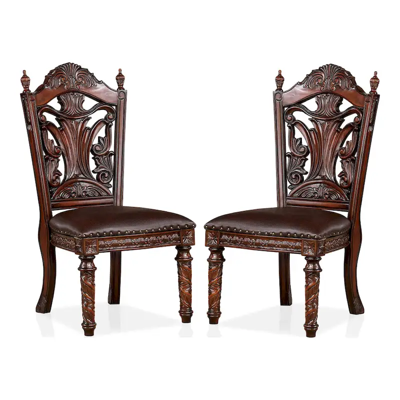 Abeena Traditional Cherry Solid Wood Side Chairs (Set of 2) by