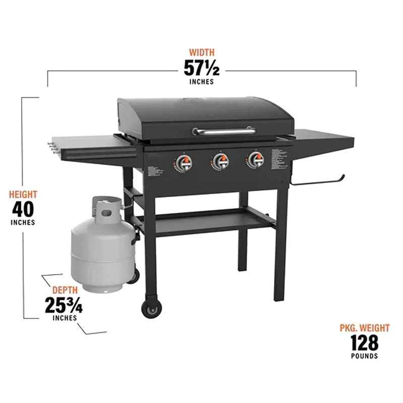 Griddle 2080 with Hood XL Griddle Original 3-Burner Outdoor Flat Top Grill,Griddle Accessories, Seasoning, and Wholesalehome Gloves and Cloth
