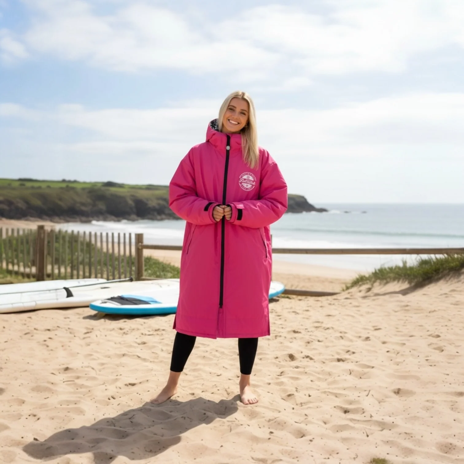 FREE BEANIE | Recycled Fleece Changing Robe “FatWrap�?| Waterproof |Beach | Swimming | Surfing | Coat