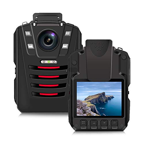 CAMMHD V9 32GB 1296P Body Cam con Registrazione Audio e Video, Batteria Sostituibile 2*2000mAh, 34 milioni di pixel, Visione Notturna a Infrarossi HD, Bodycam per Polizia/Esterno/Sicurezza Personale : Elettronica