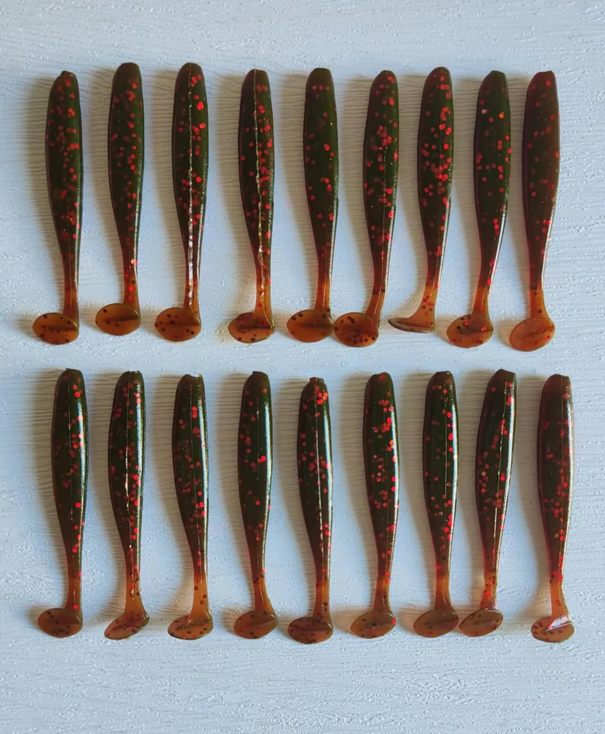18pcs (3pks) Soft Plastic Paddle Tail Shad 75mm On 5 Colour Scented Fishing Tackle