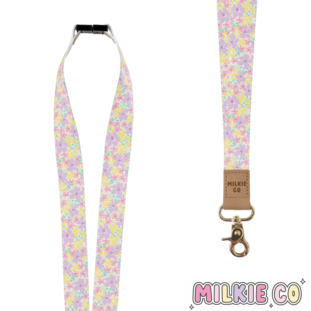 Floral Fabric Lanyard