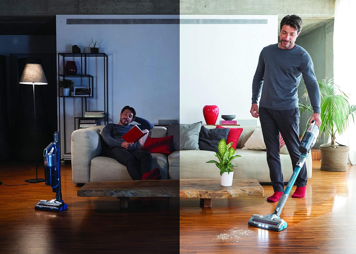 Hoover HF522YSE 011 Aspirapolvere a bastone 2 in 1 Batteria Secco e bagnato Micro Senza sacchetto 0,45 L 330 W Grigio
