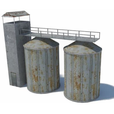 Silos (tower left 2 silos)