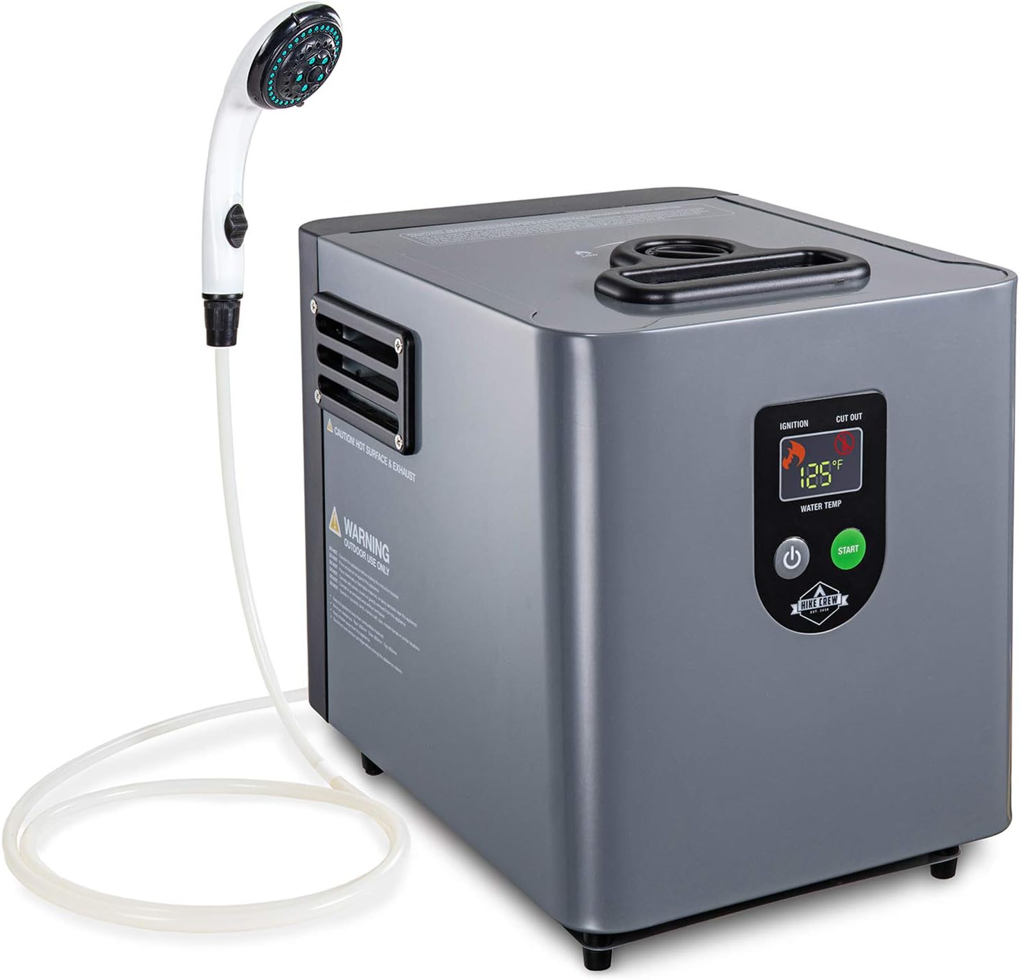 Portable Propane Water Heater & Shower Pump – Compact Outdoor Cleaning & Showering System w/ LCD & Auto Safety Shutoff for Instant Hot Water While Camping, Hiking – Carry Case Included