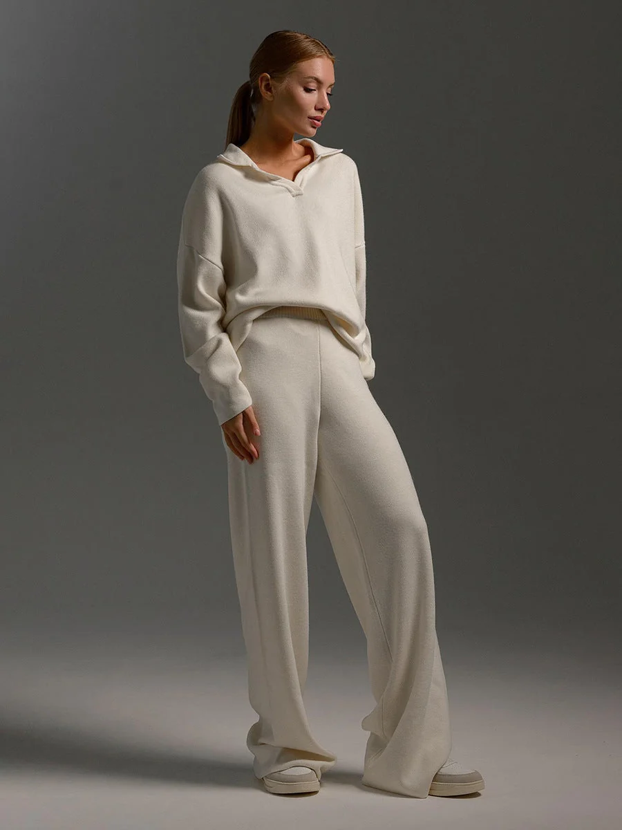 Women��s Relaxed Fit Lounge Set Chic Collared Design
