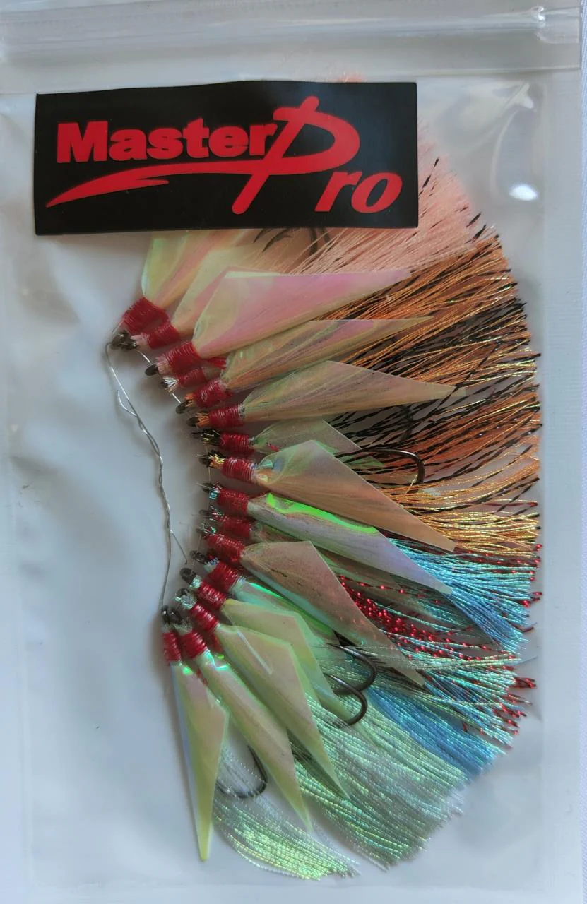 16 X Assorted Colours Luminous DIY Whiting Bream Long Shank(6#) Flasher Rigs