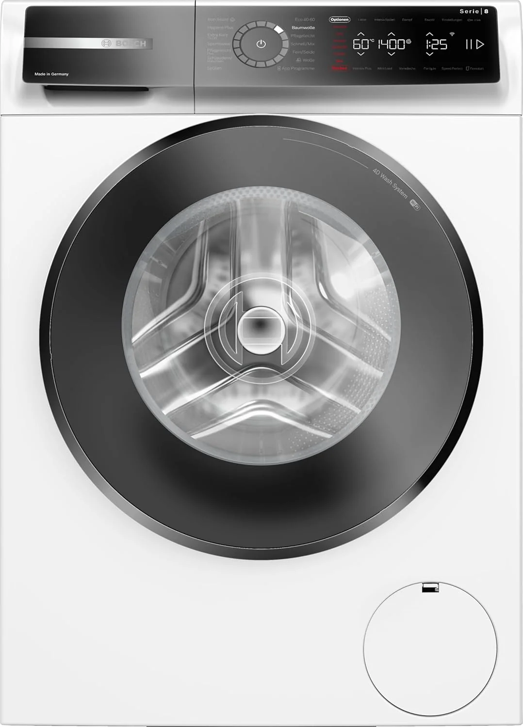 BOSCH WAN28127 Waschmaschine Serie 4, Frontlader mit 8kg Fassungsvermögen, 1400 UpM, Iron Assist, Active Water Plus, EcoSilence Drive, Speed Perfect, Weiß, 60cm