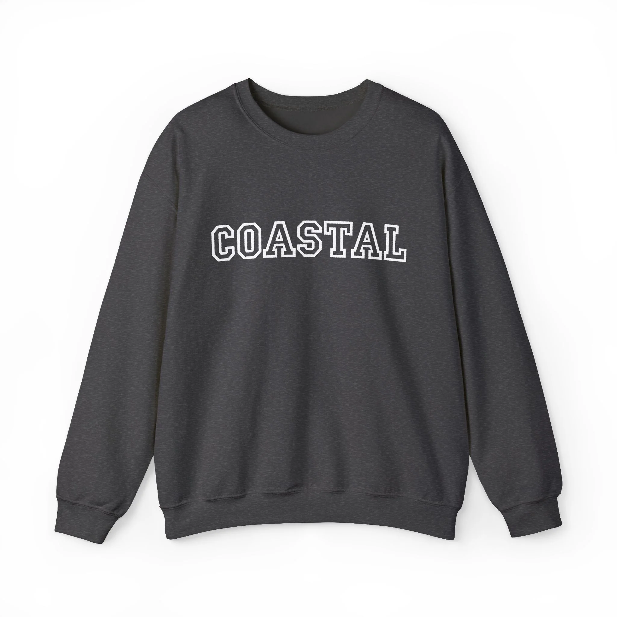 Coastal Crewneck Sweatshirt - Vintage College Lettering
