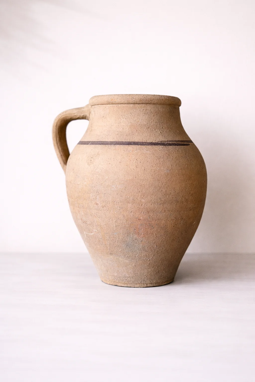 Terracotta Stripe Vintage Found Vase | One Of A Kind