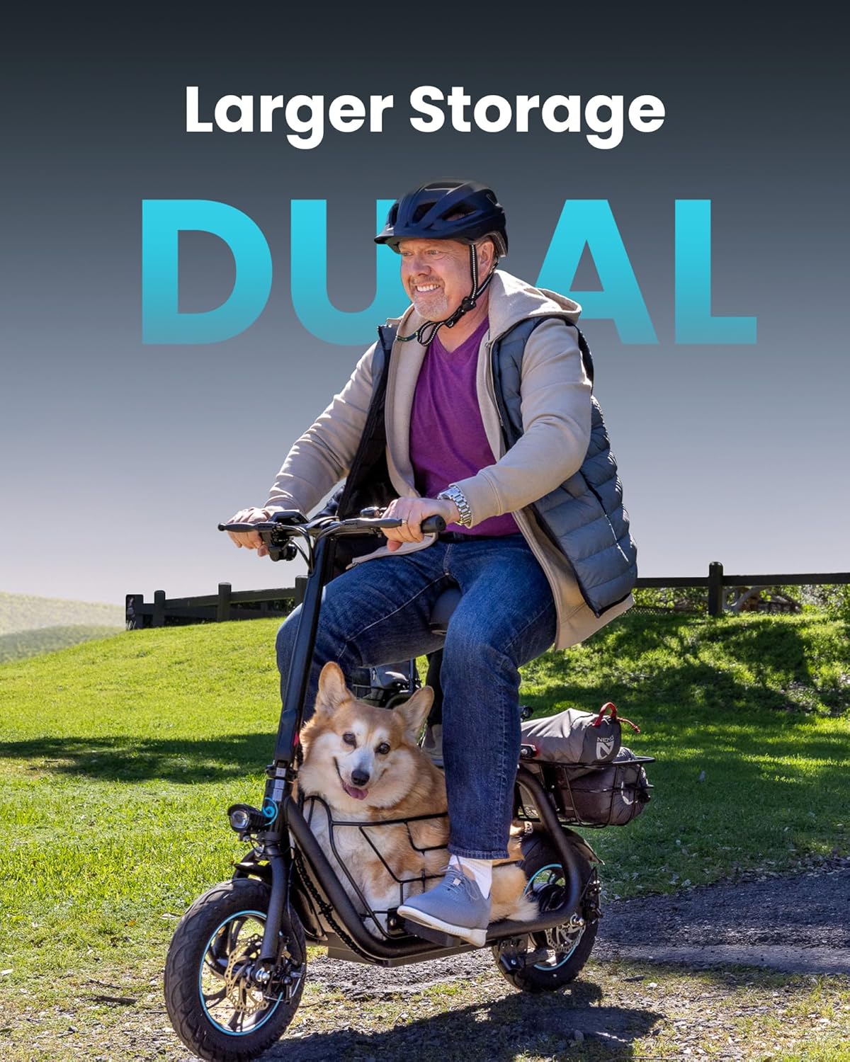 Gyroor Electric Scooter with Basket & Seat, 550W, 20 Mile Range