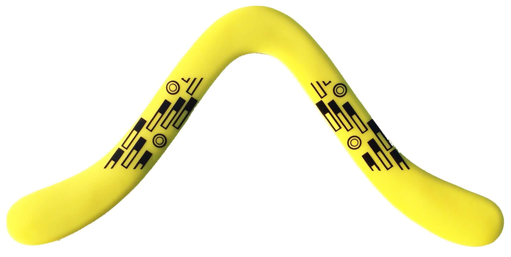 Tech Boomerang - Yelllow - Great Plastic boomerangs for kids - Real boomerang airfoils