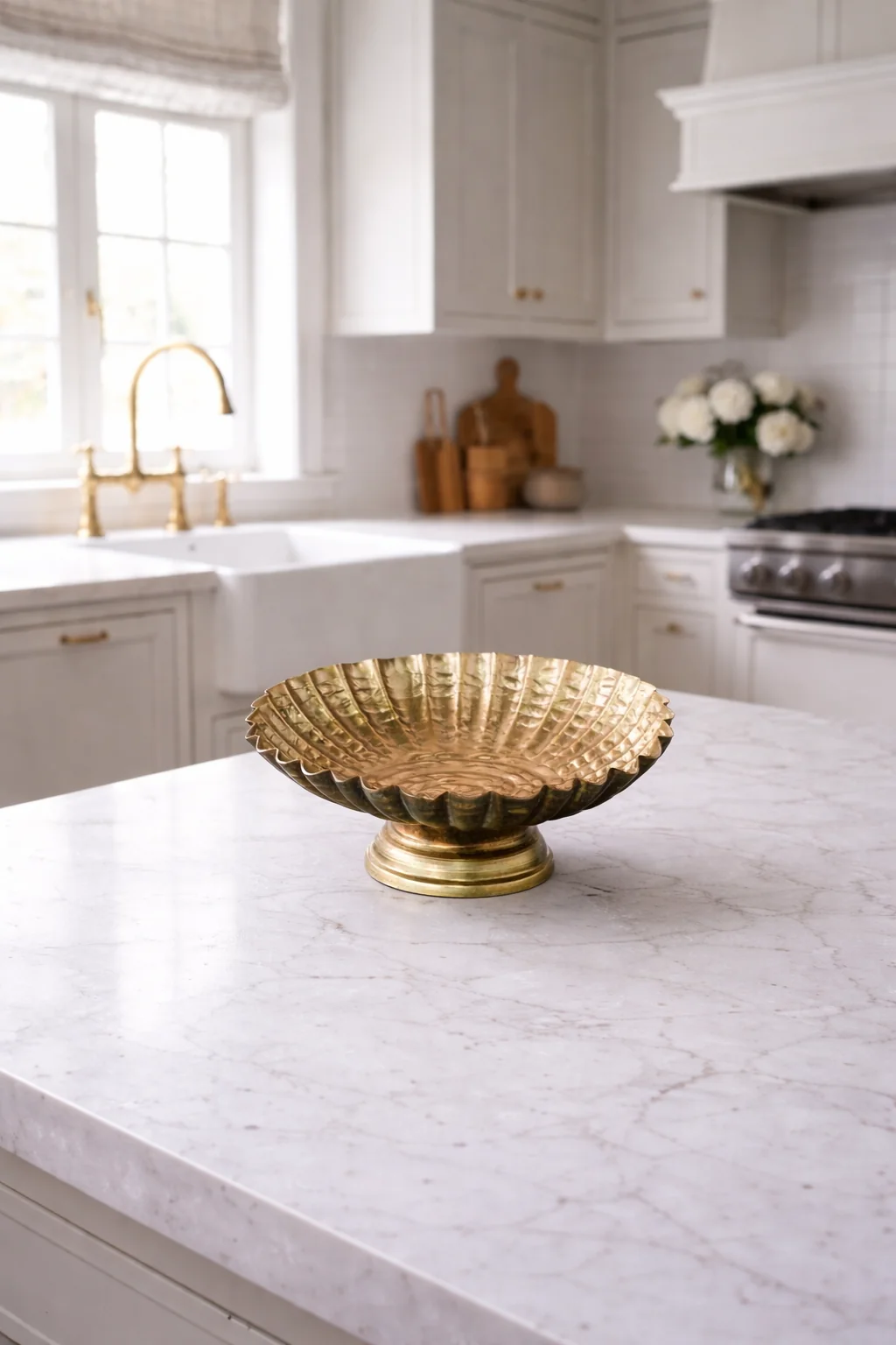 Brass Inspired Antique Fluted Dish