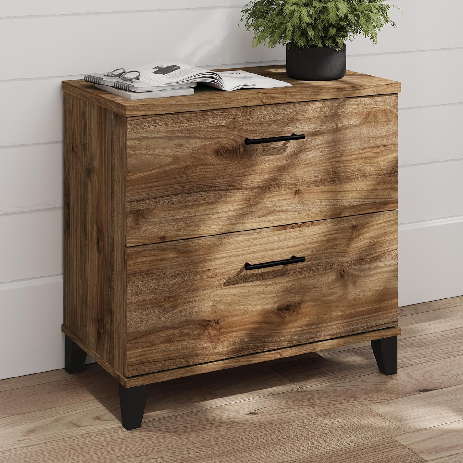 Bush Home 2 Drawer Lateral File Cabinet, Letter and Legal-Size Document Storage for Home or Professional Office, Somerset Collection, Fresh Walnut