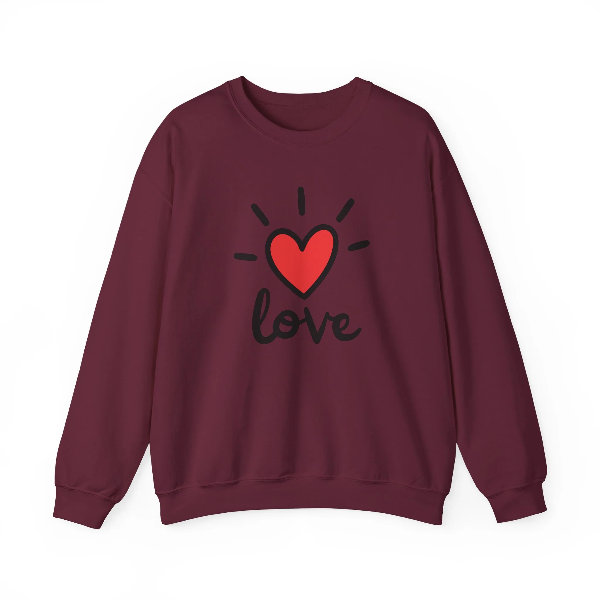 Love Heart Crewneck Sweatshirt - Red Heart 