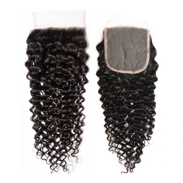 Brazilian Hair 4x4 Lace Closure Curly Hair 100% Virgin Human Hair 8-20 Inch