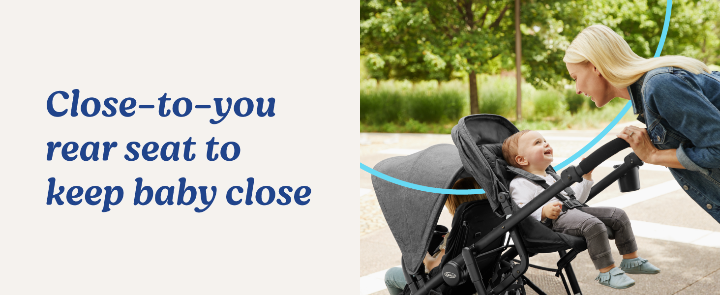 double stroller front-facing seat connect baby safe convenient comfortable two seats children twins