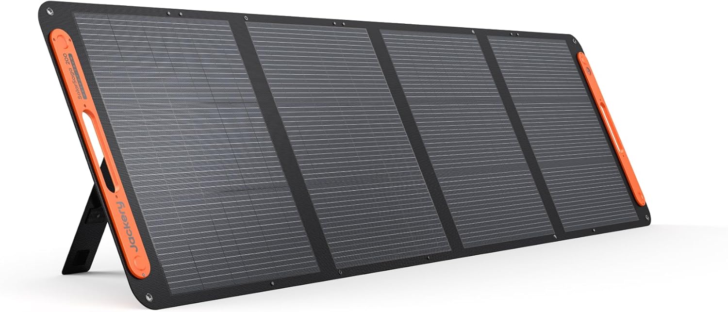 Jackery SolarSaga 200W Portable Solar Panel IP68 Foldable Bifacial Solar Panels Compatible with Jackery Explorer Power Station and Solar Generator for Rooftops Outdoor Camping Off-Grid and RVs