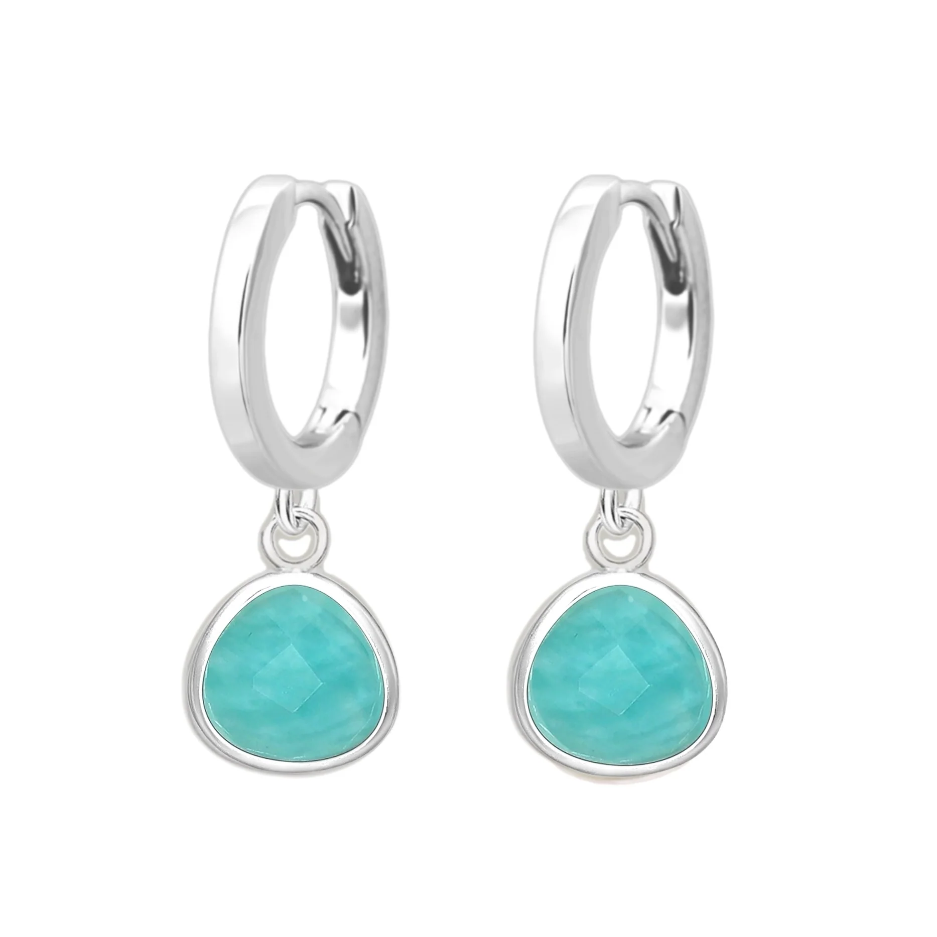 Laihas Raining Hearts Amazonite Hoop Earrings