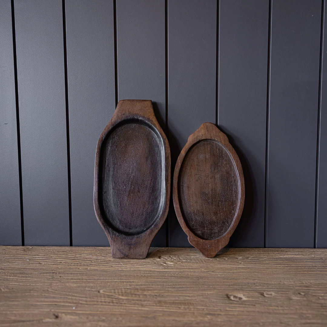 Vintage Wooden Oval Tray