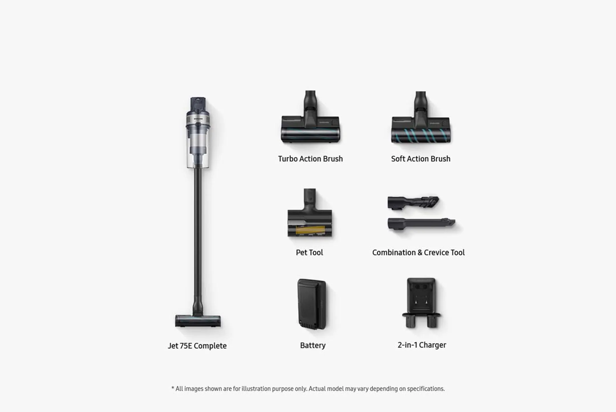 Samsung Steelstofzuiger Jet75E Complete VS20B75ACR5/WA