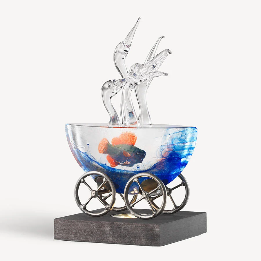 Mini Ark Ice Chatter Art Glass
