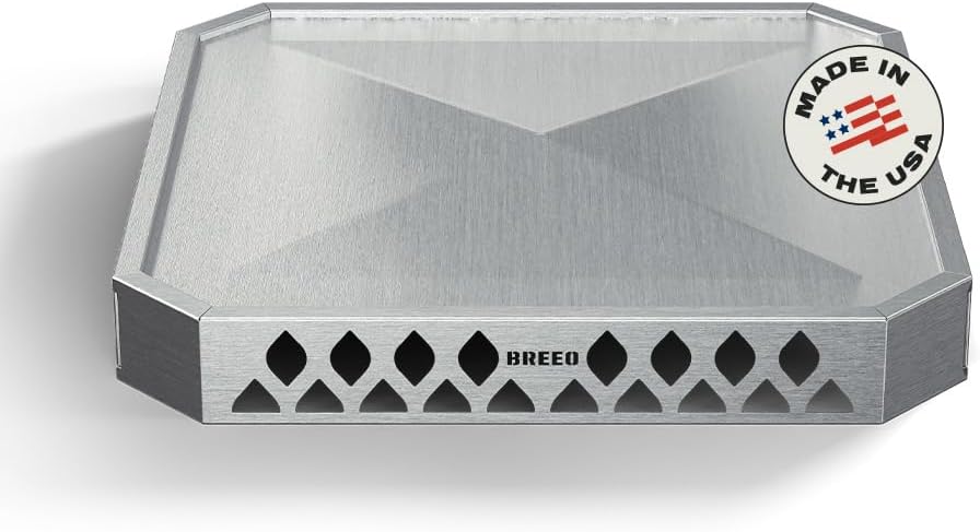 Breeo Base X24 (25.6 Inch) - Fire Pit Mat for Deck Protection - Multi Surface Safe - Superior Heat Protection and Airflow - Stainless Steel Fire Pit Accessory for Outside & Outdoor Surfaces - USA Made